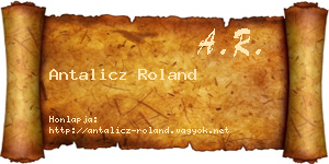 Antalicz Roland névjegykártya